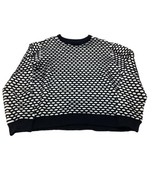 H&amp;M Women&#39;s Black &amp; White Geometric Long Sleeve Sweater Size Large - £12.17 GBP