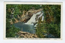 Gooseberry River Falls  Postcard Two Harbors Minnesota Lake Superior - £6.69 GBP