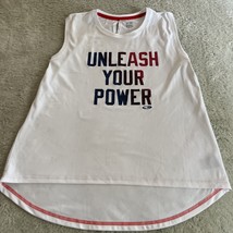 Champion Womens Duo Dry White Blue Glitter Unleash Your Power Tank Xl 14-16 - £7.41 GBP