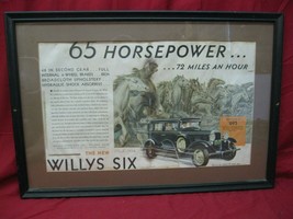 Large Original Antique Framed Advertising 1930 Willys-Overland Jeep Ad - £31.48 GBP