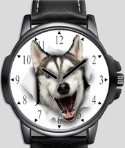 Dog Collection Smiling Siberian Husky  Unique Wrist Watch Fast Uk - £43.15 GBP