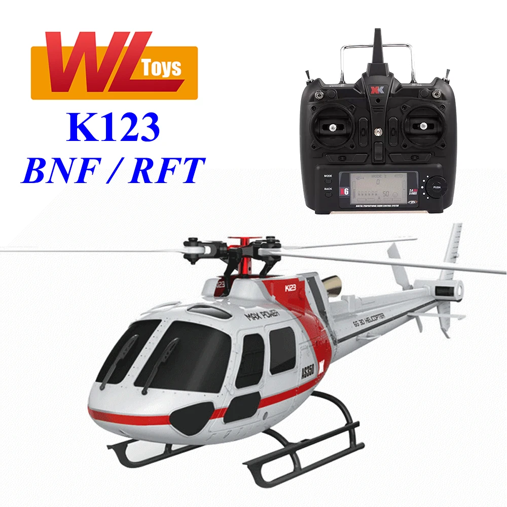 Wltoys XK K123 RC Helicopter 2.4G 6CH 3D/6G Brushless Motor RC Plane Quadcopter - £170.95 GBP+