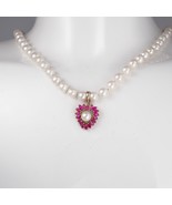 14K Gold Pearl Enhancer Ruby Pink Sapphire With Center Pearl  Fine Estate - $868.75 CAD