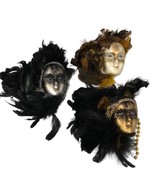 Set of 3 vintage mask faces wall hanging  Pierrot ceramic clown face masque - $1,002.81 MXN