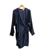 Ronny Kobo Shanaya Draped Moire Mini Dress Navy Blue Zebra Cocktail $545... - £35.02 GBP