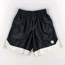 Vintage Nike Mens Basketball Shorts Large Black Swoosh Logo Drawstring 3... - $31.26