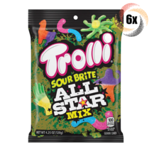 6x Bags Trolli Sour Brite All Star Mix Gummi Candy | 4.25oz | Fast Shipping! - £17.92 GBP
