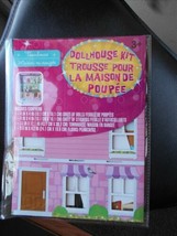 New Townhouse Dollhouse Kit Cardboard W Doll Stickers 17 x 12 Doll House - $5.94