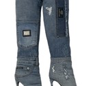 Dolce &amp; gabbana Shoes Denim patchwork knee high boots 409671 - £390.78 GBP