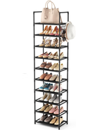 10 Tiers Tall Shoe Rack 20-25 Pairs Boots Organizer Storage Sturdy Narro... - €29,56 EUR