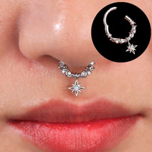 1Pcs Crystal Septum Hoop Clickers Nose Ring Cartilage Piercing Helix Hoop Earrin - $2.95+