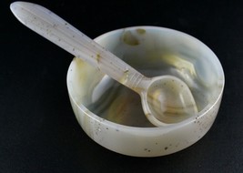 Hand Crafted Natural Chalcedony 1090 Carats Designer Bowl Spoon For Home Decor - £299.93 GBP