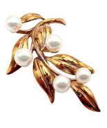 Vintage Tiffany &amp; Co 18k Gold 5 Pearl Leaf Branch Pin Brooch 1987 - $3,250.00