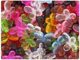 BeadTin Transparent 17mm Faceted Butterfly Plastic Craft Beads (75pcs) -... - $2.49