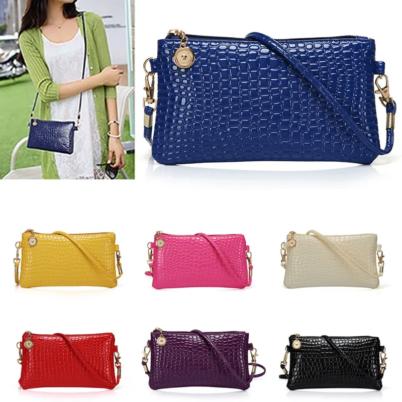 Women Ladies Crocodile Pattern Handbag Purse Shoulder Messenger Crossbody Bag - £11.19 GBP