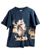 Vintage White Tail Deer T Shirt AOP Black Size Large TNT Trau &amp; Loevner - £30.77 GBP