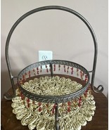 Dessert Stand/Rack Metal Single Tier 10.5&quot; Round x 12.5&quot; Tall Amber Crys... - $25.00