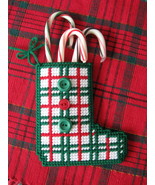 Plastic Canvas Handcrafted Christmas Stocking Gift Card Holder Holiday O... - £11.76 GBP