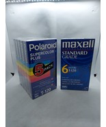 Polaroid Supercolor Plus Videocassette T-120 VHS Tape 5 Pack + 1 Maxwell... - $278.20 MXN