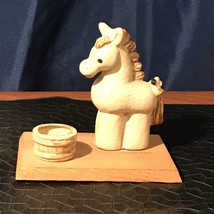 Vintage UC CTI  Japan,  Horse Figurine 5.5” X 5.5” Ceramic Horse With Bowl, - £8.29 GBP