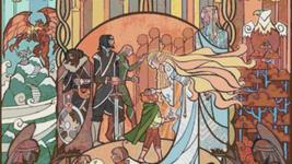 counted Counted Cross Stitch WoW and Lotr Stained Glass 347*195 stitches BN947 - $3.99