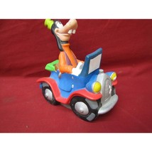Vintage Disney Goofy In Car Piggy Coin Bank Hard Rubber with Stopper - $24.74