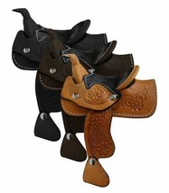 Western Horse Miniature Leather Saddle Adorable Decoration Light, Dark o... - £8.55 GBP