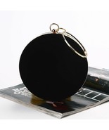 Round Women Handbag Black Evening Chain Shoulder Messenger Tote Lady Clutch Bag - £43.35 GBP