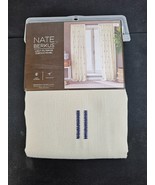 NEW Nate Burkus Window Curtains ONE Panel 54&quot; x 84&quot; Cream/Navy Double Dash - $17.47 CAD