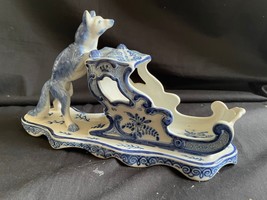 antique Dutch DELFT Figurine. Fox on Carriage  . Marked bottom - £95.12 GBP