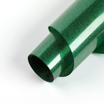 Green Glitter Heat Transfer Vinyl - 10&quot; X 5Ft Green Glitter Htv Vinyl Fo... - $19.99