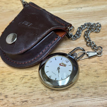 Nike Pocket Watch Unisex Silver White Dial With Leather Pouch Quartz New... - $28.49