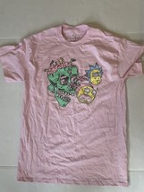 Rick And Morty Men&#39;s Adult Swim Pink Skull Shirt Cartoon 100% Cotton Sli... - $16.25