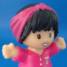 Fisher Price Little People Barbie Asian Girl Pink Pajamas Black Hair Fig... - $5.53
