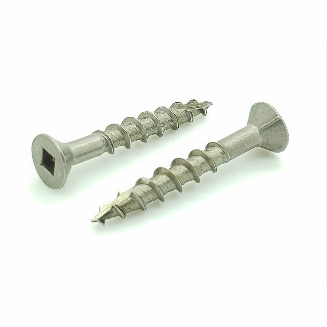 100 Qty #8 X 1-1/4" Stainless Steel Fence & Deck Screws - Square Drive Type 17 (