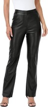 Women Black Real Leather Pants Soft Lambskin Leather Straight Bottom Pants - £124.56 GBP