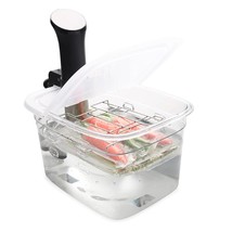 Versatile 12-Quart Sous Vide Container With Built-In Rack And Collapsible Hinged - £59.32 GBP