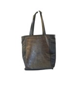 Vintage Simon Leather Satchel Bag Black &amp; Brown 13x15 - $1,733.20 MXN