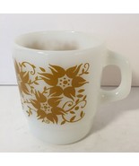 Anchor Hocking Fire King Floral Poinsettia Flower Design Coffee Mug Yell... - £14.92 GBP
