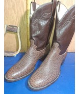 cowboy boots  Mens  custom, choc buffalo L Br U  size  9.5  D p629 - $243.10