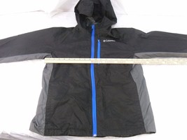 Children Youth Unisex Columbia Windbreaker Jacket Black Blue Zipper Nice... - $20.07