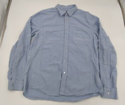 Armani Exchange AX Shirt Men XL Extra Large Blue Slim Fit Snap Western V... - £15.27 GBP