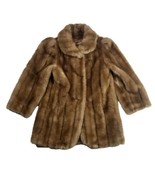 Vintage Faux Fur Teddy Bear Coat Womens Sz M Brown &amp; Tan Mink Made in USA - £111.81 GBP