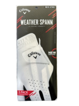 Callaway Weather Spann Mens Large Golf Glove Left Hand 2 Pack White OPEN BOX - £11.84 GBP