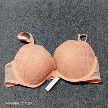 Victoria Secret Push Up Bra Women 36C Peach Lace Cute - £13.14 GBP