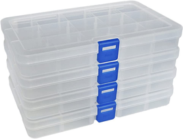 DUOFIRE Plastic Organizer Container Storage Box Adjustable Divider Removable Gri - £11.67 GBP