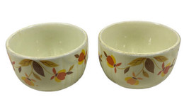 2-Vintage Halls Superior Autumn Leaf Jewel Tea Custard Bowl Cream 3.5” - £17.95 GBP