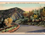 Bunsen Peak Golden Gate Highway Yellowstone National Park WY Linen Postc... - $1.93