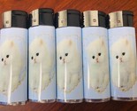Vintage Heart Kitten Lighters Set of 5 Electronic Refillable Butane Blue - $15.79