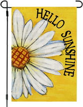 Hello Sunshine Summer Garden Flag Floral 12x18 Inch - £10.18 GBP
